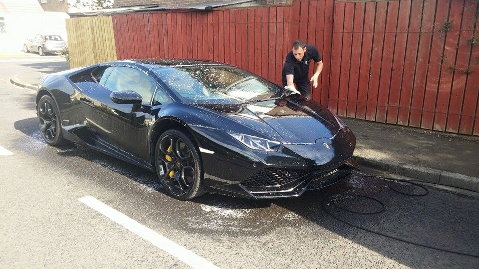 Chris detailing a lamborghini